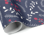 Bauernhaus Land Marine blaue Blattmuster niedlich Geschenkpapier (Rolleneckpunkt)