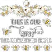 Bauernhaus Landbiene w Cotton Unser glücklicher Or Aufkleber (Vorderseite)