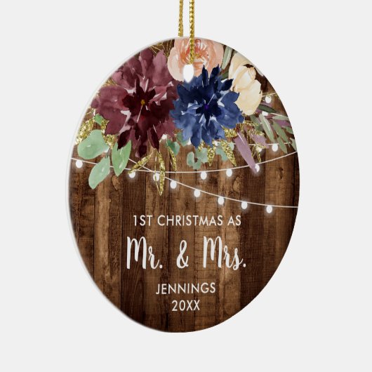 Bauernhaus Leuchten Personalisiert 1. Weihnachtsfe Keramik Ornament (Rechts)