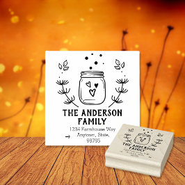 Bauernhaus Mason Jar Rücksendeadresse Gummistempel