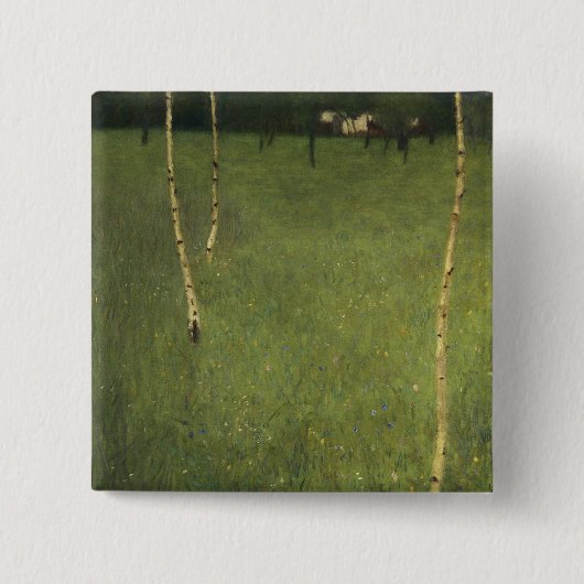 Bauernhaus mit Birken-Bäumen, 1900 Button (Vorderseite)