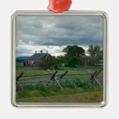Bauernhaus - Nationalpark Pennsylvania Gettysburg Silbernes Ornament (Vorne)