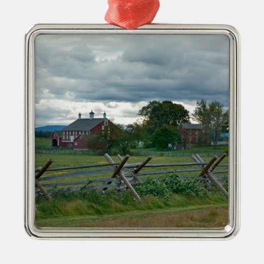 Bauernhaus - Nationalpark Pennsylvania Gettysburg Silbernes Ornament (Vorne)