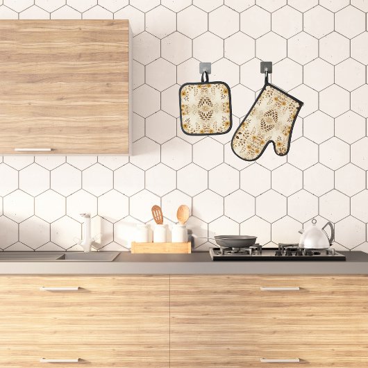 Bauernhaus Ofenhandschuh & Topflappen-Set