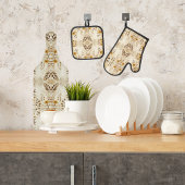 Bauernhaus Ofenhandschuh & Topflappen-Set