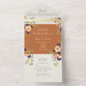 Bauernhaus Orange Blumenzehen All In One Einladung (Innen Boden)