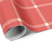 Bauernhaus Orange karierte Muster niedlich Weihnac Geschenkpapier (Rolleneckpunkt)