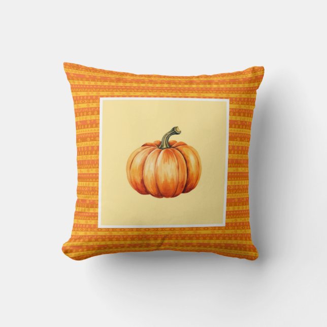 Bauernhaus Orange Pumpkin Cosy Fall Accent Kissen (Vorderseite)