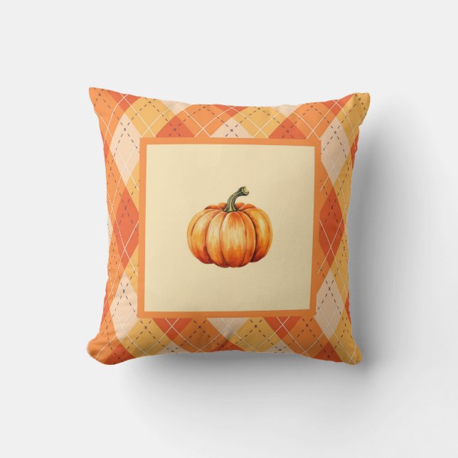 Bauernhaus Orange Pumpkin Einfache Herbstausgabe Z Kissen (Vorderseite)