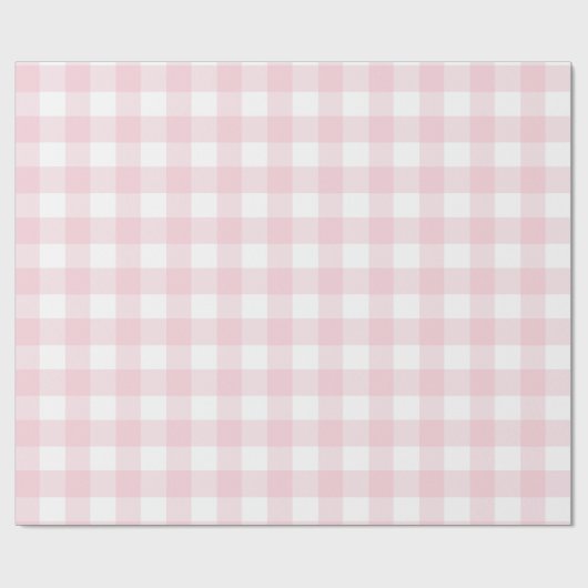Bauernhaus Pastel Pink Buffalo Karo Kariertes Gesc Geschenkpapier (Flach)