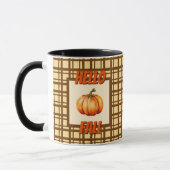 Bauernhaus Pumpkin Fall Kariert rustikalen Stil Tasse (Links)