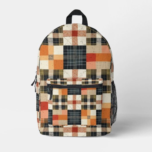 Bauernhaus Quilt Muster Bedruckter Rucksack (Vorderseite)