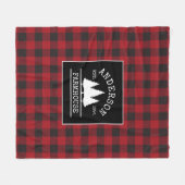 Bauernhaus Red Buffalo Kariert Familienname Fleecedecke (Vorderseite (Horizontal))