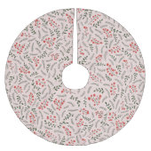 Bauernhaus Rosa dunkelgrünes Blattmuster Polyester Weihnachtsbaumdecke (Vorderseite)