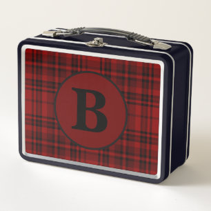 Bauernhaus-Rot-Gingham-Karo-Karo Metall Brotdose