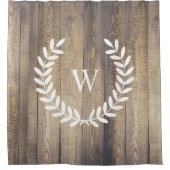 Bauernhaus Rustic Country White Laurels Wood Plank Duschvorhang (Vorderseite)