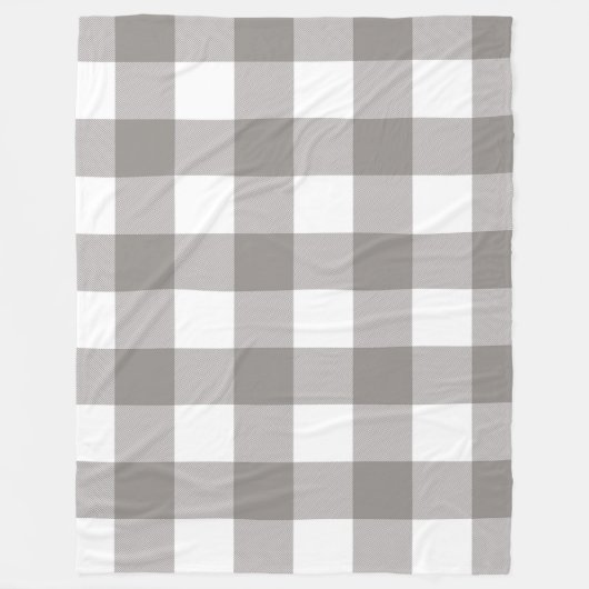 Bauernhaus Rustic Grau & White Buffalo Karierter P Fleecedecke (Vorderseite)