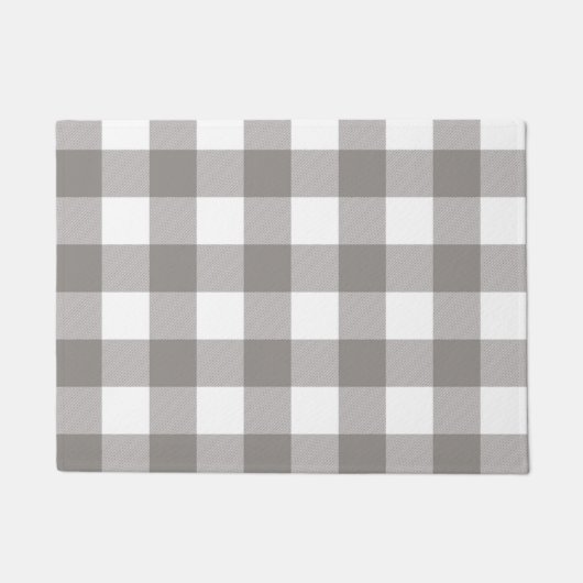 Bauernhaus Rustic Grau & White Buffalo Karierter P Fußmatte (Vorderseite)