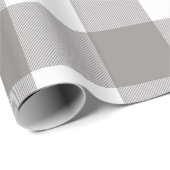 Bauernhaus Rustic Grau & White Buffalo Karierter P Geschenkpapier (Rolleneckpunkt)