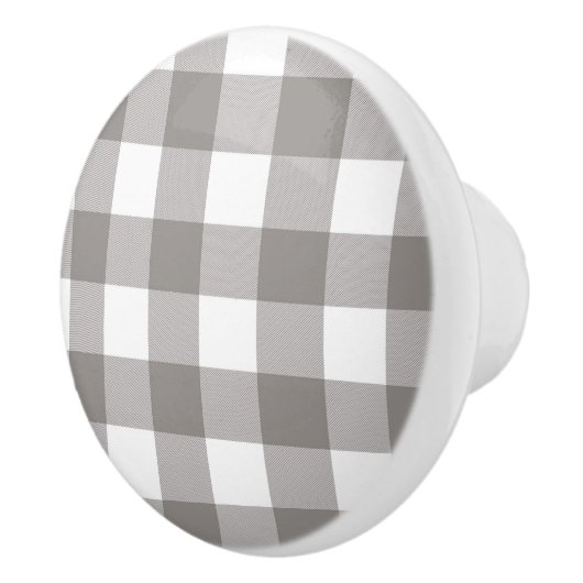 Bauernhaus Rustic Grau & White Buffalo Karierter P Keramikknauf (Rechts)