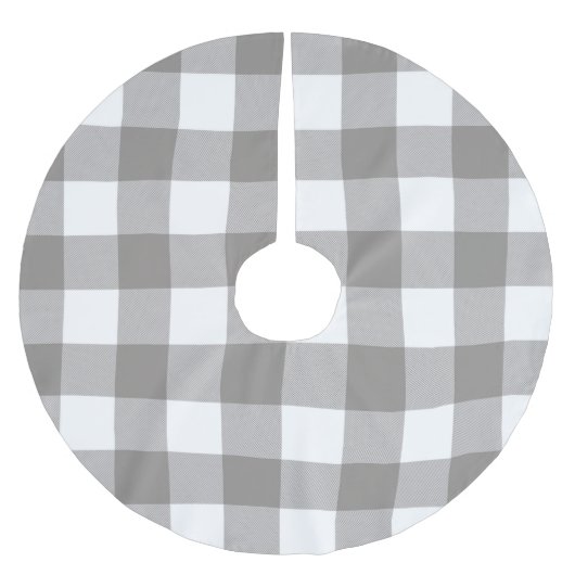 Bauernhaus Rustic Grau & White Buffalo Karierter P Polyester Weihnachtsbaumdecke (Vorderseite)