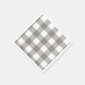 Bauernhaus Rustic Grau & White Buffalo Karierter P Serviette (Ecke)