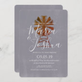 Bauernhaus Rustic Wedding Windmill Stone Einladung (Vorne/Hinten)