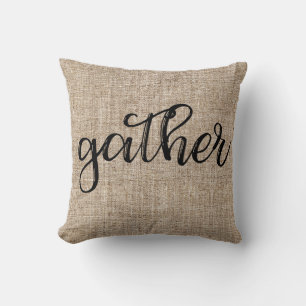 Bauernhaus Rustikal Braun Jute Sackleinen SAMMELN Kissen