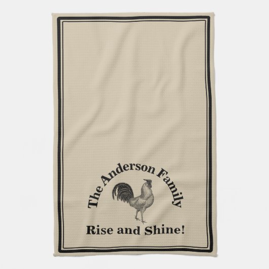 Bauernhaus-rustikale Huhn-Gewohnheits-Familie Geschirrtuch (Vertikal)