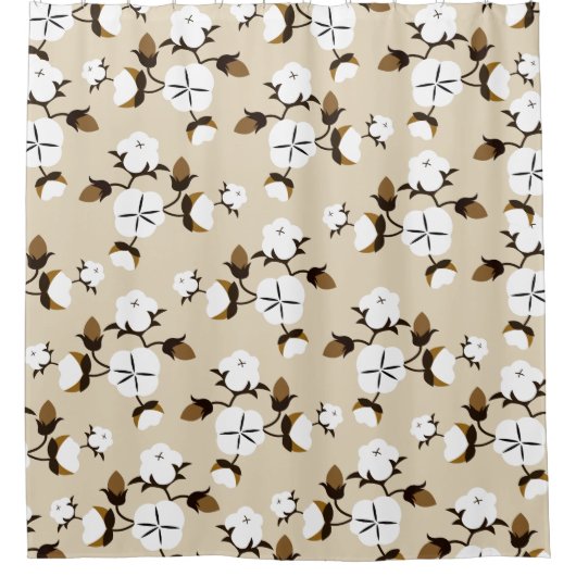 Bauernhaus-rustikale Land-BaumwollBlumen Duschvorhang (Vorderseite)