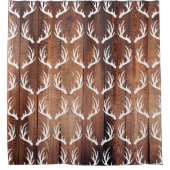 Bauernhaus-rustikale Scheunen-hölzerne weiße Duschvorhang (Vorderseite)