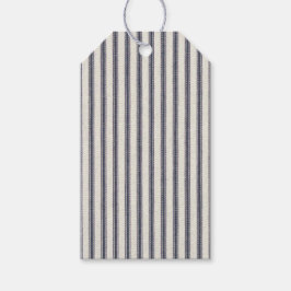 Bauernhaus Rustikaler Vintager Ticking Strip Look Geschenkanhänger