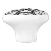 Bauernhaus Rustikales Fliesenmuster Schwarz-weiße  Keramikknauf (Seitenansicht)