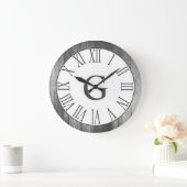 Bauernhaus-rustikales Weiß u. Imitat-hölzerne Große Wanduhr (Zuhause)