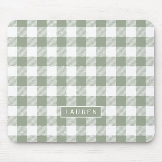 Bauernhaus Sage Buffalo Karo Personalisierter Name Mousepad (Vorne)