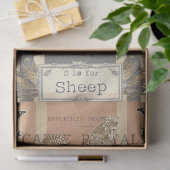 Bauernhaus Schafe und Rooster-Ältere Postkartendek Seidenpapier (Geschenk)