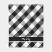 Bauernhaus Schwarz-weiß Buffalo Karo mit Namen Fleecedecke (Vorderseite)