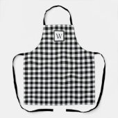 Bauernhaus Schwarz-Weiß-Karo-Monogramm Schürze (Vorderseite)