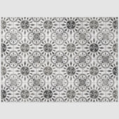 Bauernhaus Schwarz-Weiß-Rustikal Tile Decoupage Seidenpapier (Vorderseite)