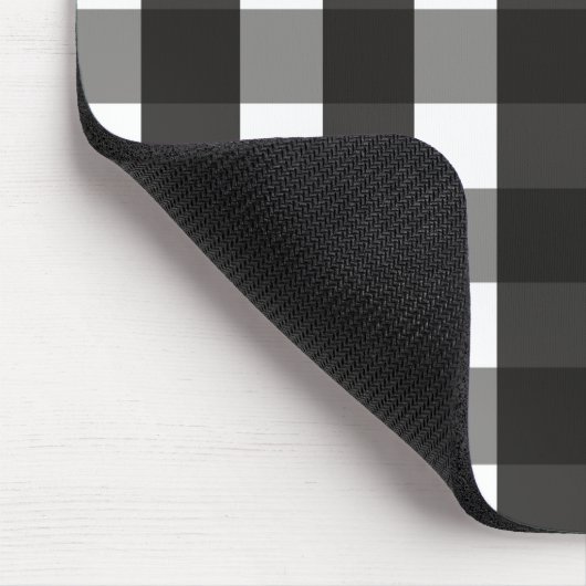 BAUERNHAUS-SCHWARZWEISS-GINGHAM-KARO MOUSEPAD (Ecke)