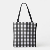 BAUERNHAUS-SCHWARZWEISS-GINGHAM-KARO TASCHE (Rückseite)
