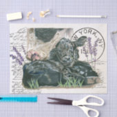 Bauernhaus Shabby Chic Kuh mit Kalb Seidenpapier (Handwerk)