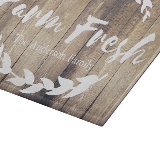 Bauernhaus Stall Holz Weiße Laurels Familienname Schneidebrett (Ecke)