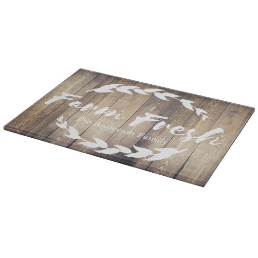 Bauernhaus Stall Holz Weiße Laurels Familienname Schneidebrett (Ecke)