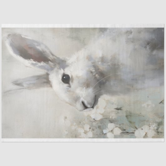 Bauernhaus Stil Bunny Rabbit Art Decoupage Seidenpapier (Vorderseite)