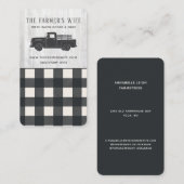 Bauernhaus Stil Schwarz-weiß Buffalo Kariertes Hol Visitenkarte (Vorne/Hinten)
