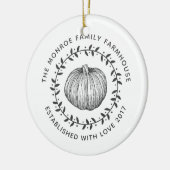 Bauernhaus Style Pumpkin Wreath Family Foto Keramikornament (Links)