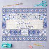 Bauernhaus Tile Blue White Rustic Holz Decoupage Seidenpapier (Basteln)