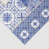 Bauernhaus Tile Blue White Rustic Holz Decoupage Seidenpapier (Ausschnitt)