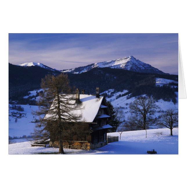Bauernhaus und Berg Rigi und Pilatus, (Vorderseite (Horizontal))